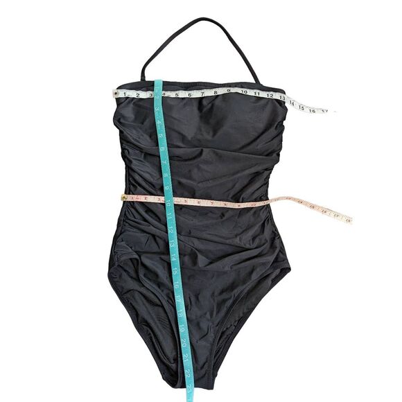 J Crew Ruched one piece black swim suit size 6 - Picture 6 of 11
